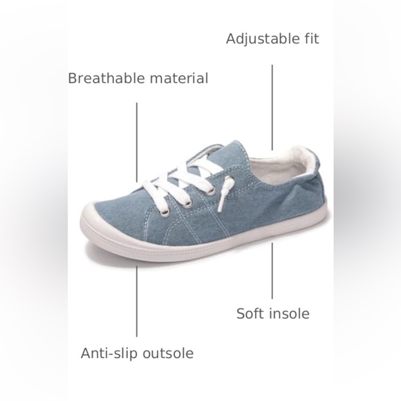 NEW Beneker Canvas Slip-On Sneakers – Denim blue | Size 9 - Picture 3 of 7